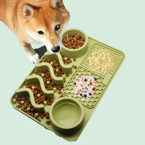 Customizable Silicone Pet Bowl Lick Mat for Slow Eating and Anti-Obesity Training