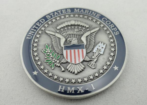 3D Die Cast, Die Struck, Stamped Helicopter Coin, Personalized Coins with Antique Silver Plating