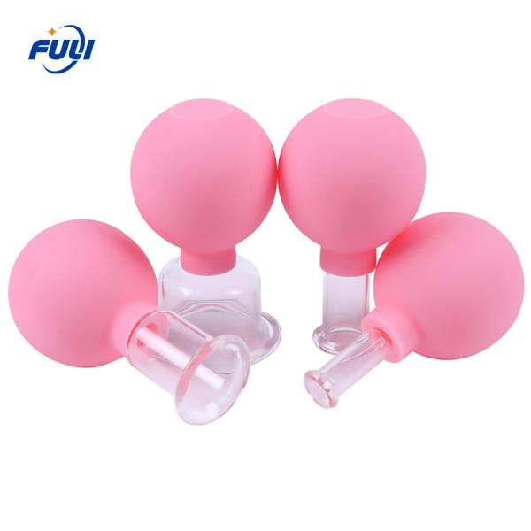 As anti celulites do absorvente cor-de-rosa da umidade limpam da terapia facial da massagem do corpo da família do silicone do copo o grupo colocando colocando do copo