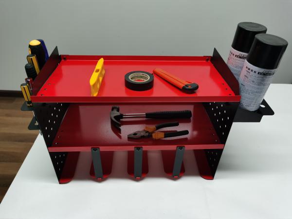 Organize sua oficina com porta-perfurador de garagem montado na parede e estante de armazenamento de ferro