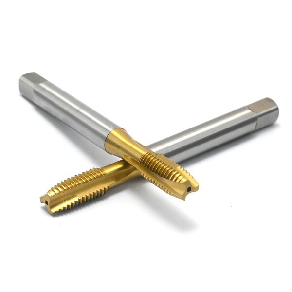 Tap for metric thread for through hole straight flute spiral web thining of chamfer M101.5 M35 TiN coating DIN371