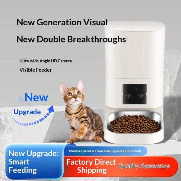 Smart Automatic Pet Feeder Double Bowls WiFi Cat Dog Food Dispenser Multi-Pet