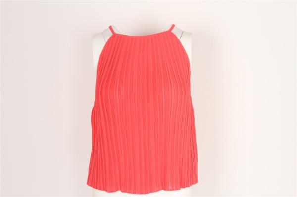 100% Polyester Utility Gilet Vest Red Ladies Sleeveless Tops