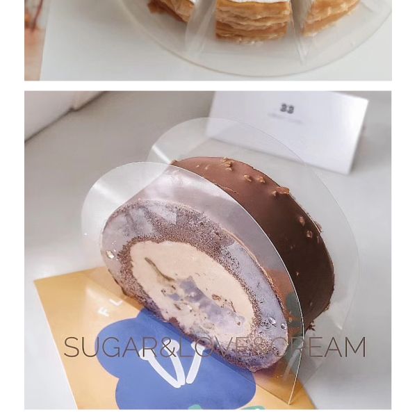 Food Level PET Film Material Transparent Bread Cake Box for Small Wedding Pastry