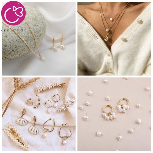 Elegant Natural White Freshwater Pearl Pendant Pearl Charms Drop Pendant Handmade DIY Earrings Bracelet Necklace Accessories