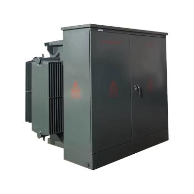 225 Kva Óleo transformador de três fases montado em uma plataforma submerso de 12470v a 208v