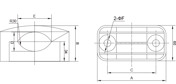 K55/75 Single Cable Cleat Nylon Single-Core Cable Clamp Clip Fastener PA66 Holder Electrical Cable Cleat