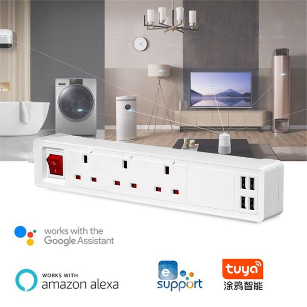 High Quality Smart Wi-Fi Power Strip Work With Alexa Google Home Voice Assistant