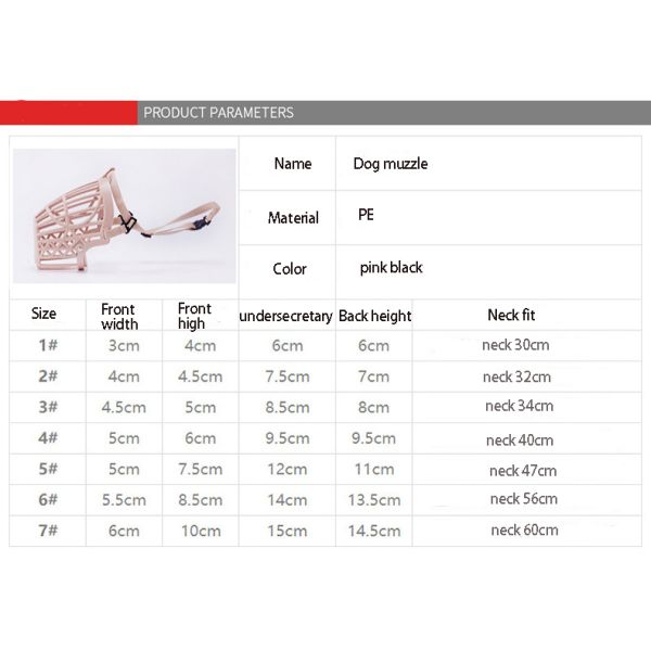 Cubierta para el hocico del perro de plástico ecológico Cubierta para la boca del perro que ladra ajustable