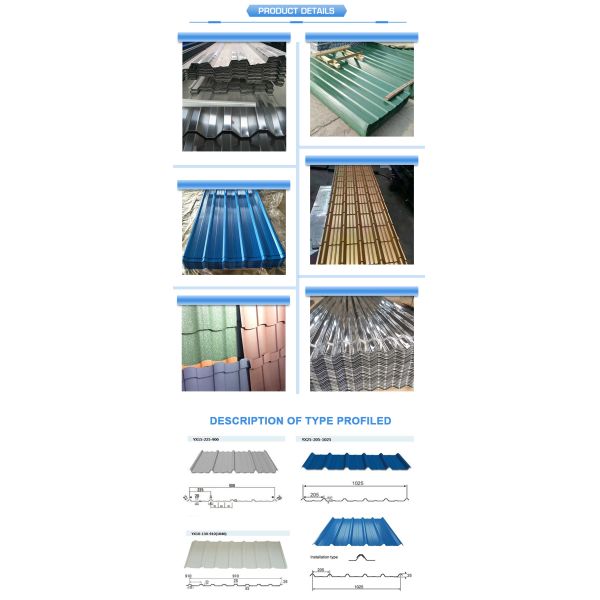 17mm Pre Painted Corrugated Roofing Sheet 20mic Zinc Coated Sheet Metal