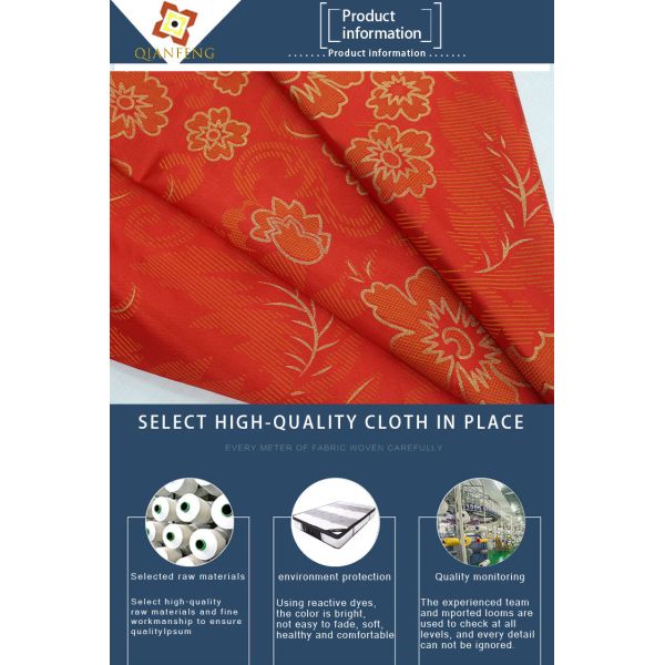 Factory direct selling mattress cloth warp knitted printed polyester gold powder bedspread cloth