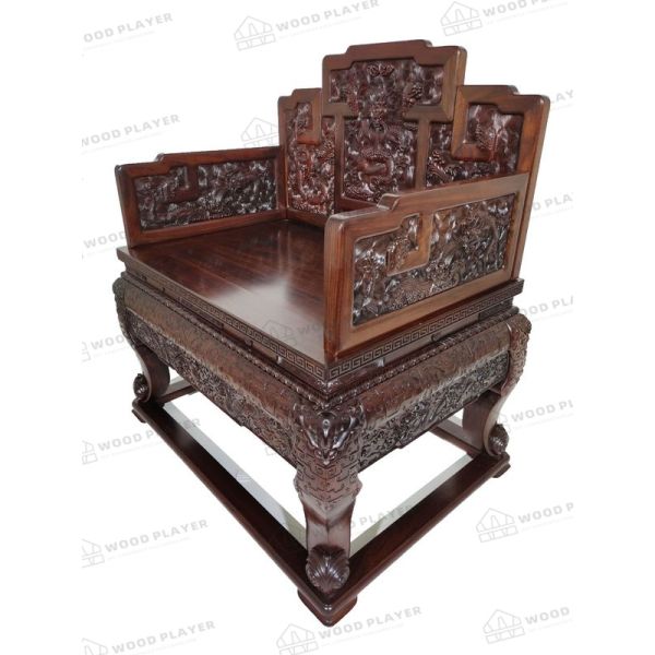 Antiquité chinoise de luxe d'arts et de métiers de boisage de fauteuil