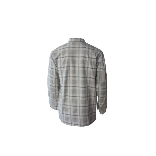 180G 100% Cotton Flannel Checked Shirt Off White & Gray Color