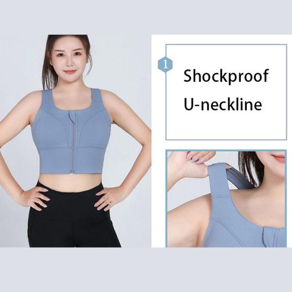 Фронт застежка-молнии 5XL плюс бюстгальтер йоги сверхразмерного нейлона бюстгальтера спорт размера сексуальный перекрестный задний