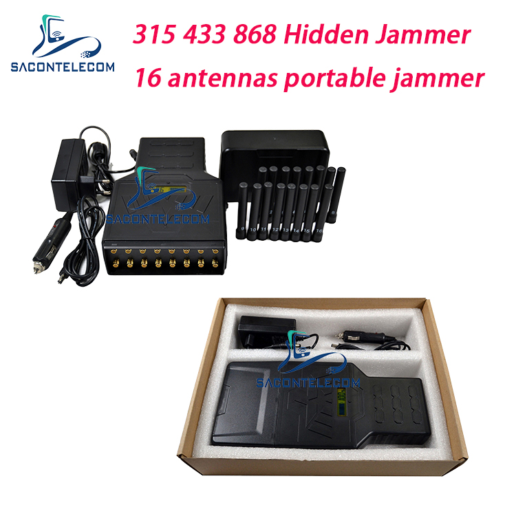 16 Jammer спрятанный 12w мобильный сигнала антенн 12000mAh 2G 3G 4G GPS WiFi 5G