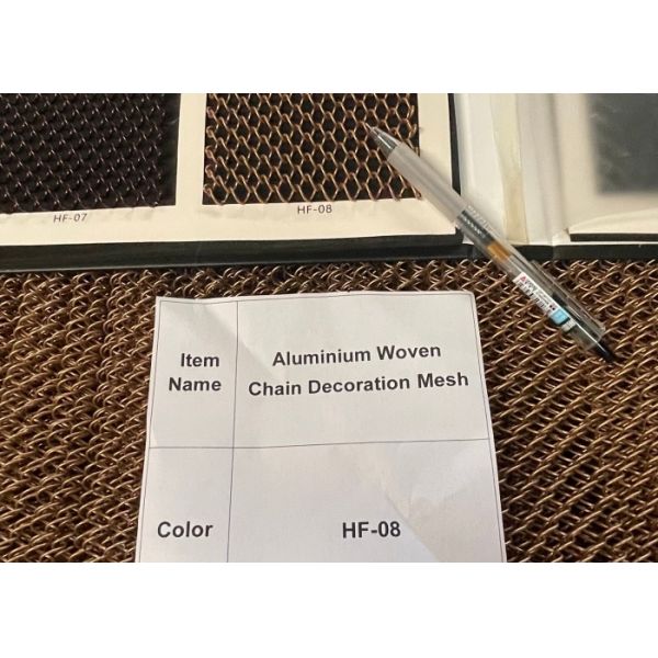 1.2mm Wire dimeter 8mm hole size HF-08 Color Aluminium Woven Chain Decoration Mesh