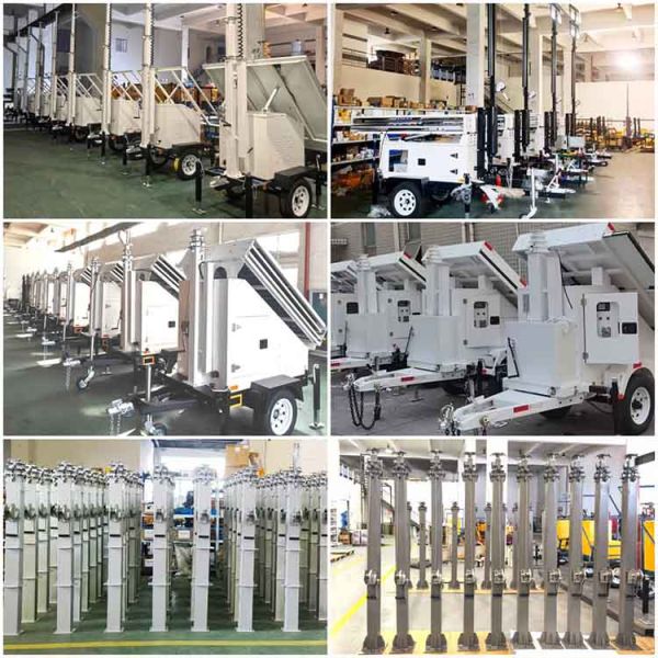 Mobile CCTV Trailer Solar CCTV Camera Trailer For Temporary Parking Lots Monitoring