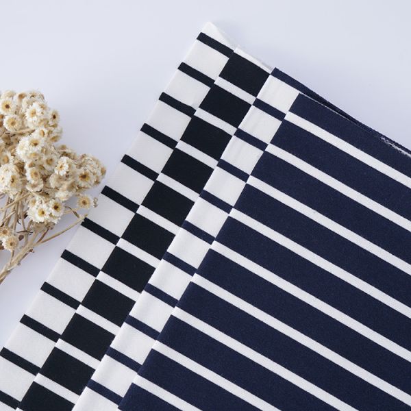 Twill Knitted Organic Terry Fabric , 40S Lycra Cotton Striped Fabric