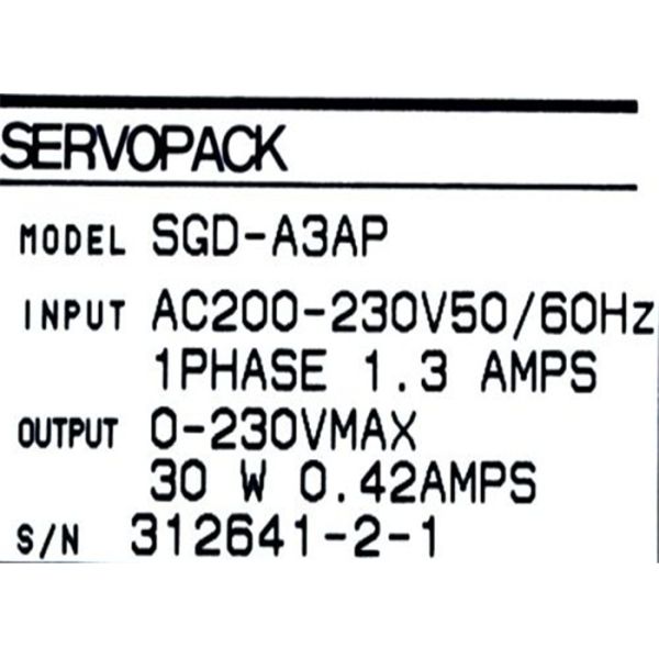 El servo industrial conduce 30 el CONDUCTOR eléctrico SGD-A3AN del vatio YASKAWA SERVOPACK