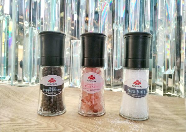 Reusable Glass Bottle Salt And Pepper Mill Plastic Grinders With Ceramic Core