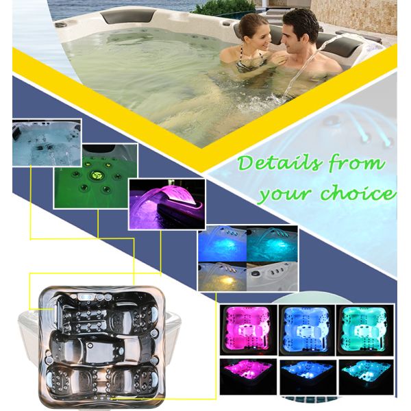 New Outdoor Spa Acrylic Massage Spa Indoor Whirlpool Bathtub Hot Tub