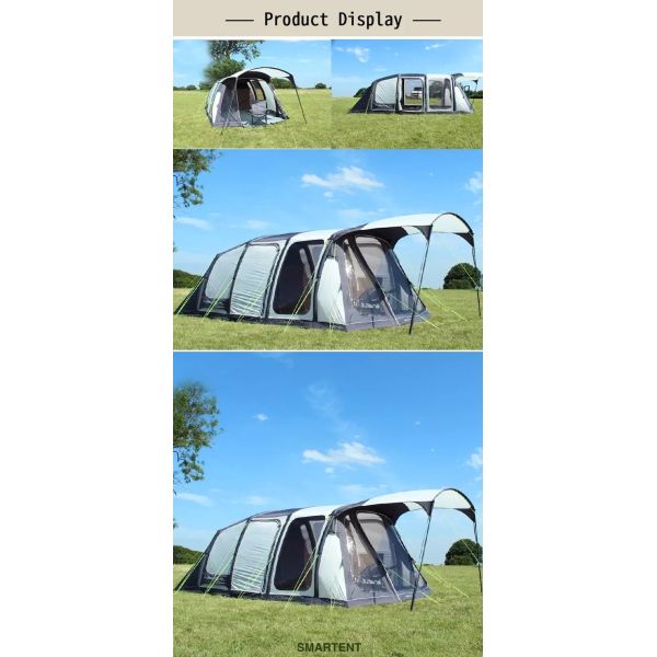 620*310*200CM Grey Blow Up Camper Tents Waterproof PU3000MM Windproof Lightweight