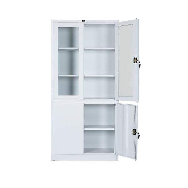 Arquivo de vidro Lockable de aço da porta do armazenamento da roupa
