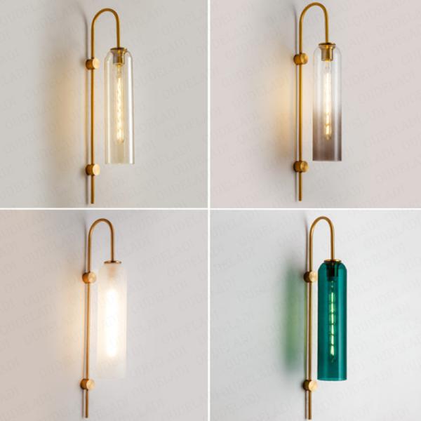 Creative Blue glass Northern Europe tube Hotel prototype room Wall lamp （WH-OR-35）