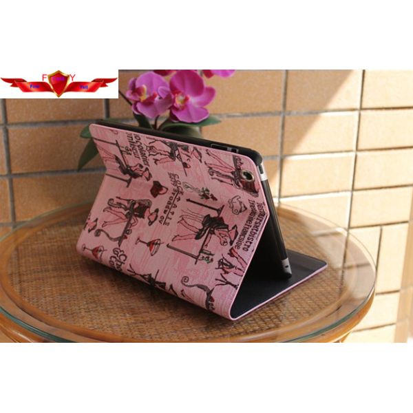 New Fahion Modern Lady Ipad 2/3/4 PU Cover Cases Smart Sleep Durable High Quality