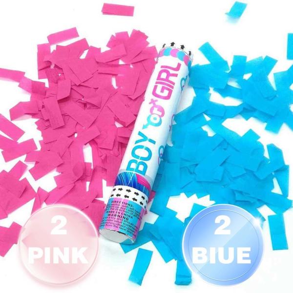 Festa de revelação de gênero Confetti Cannon Biodegradável Popper compressado a ar em azul e rosa