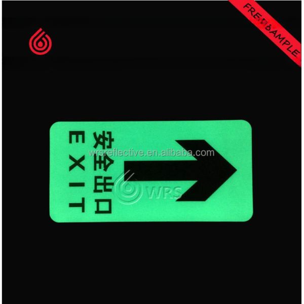 Indoor Door Instruction Customized Glow Tape Photoluminescent Film Luminous Vinyl Waterproof Green/Blue/Yellow