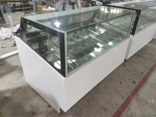 Scoop Ice Cream Display Freezer Gelato Freezer Cabinet With Stainless Steel Pan