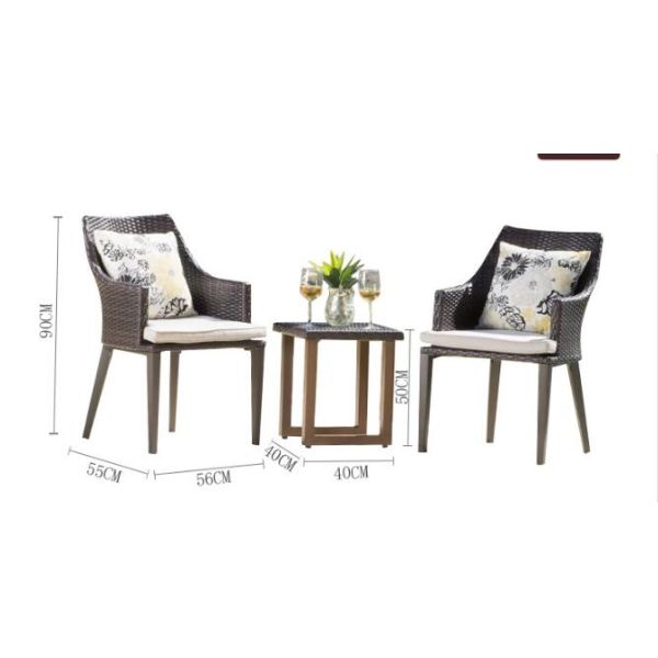 Modern PE Rattan Chair Aluminium Outdoor Garden wicker table and chairs sets