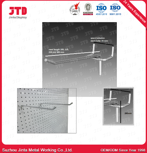Напудрите покрытый крюк провода для пефорированных аксессуаров гондолы задней панели включая в набор отложенных изменений