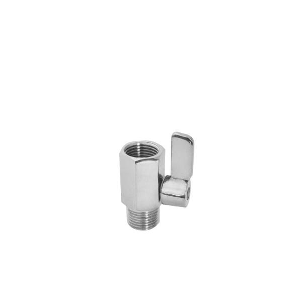 Conexão de fio sanitário Feminino Masculino Pn63 de aço inoxidável Mini válvula de esfera com punho Ss