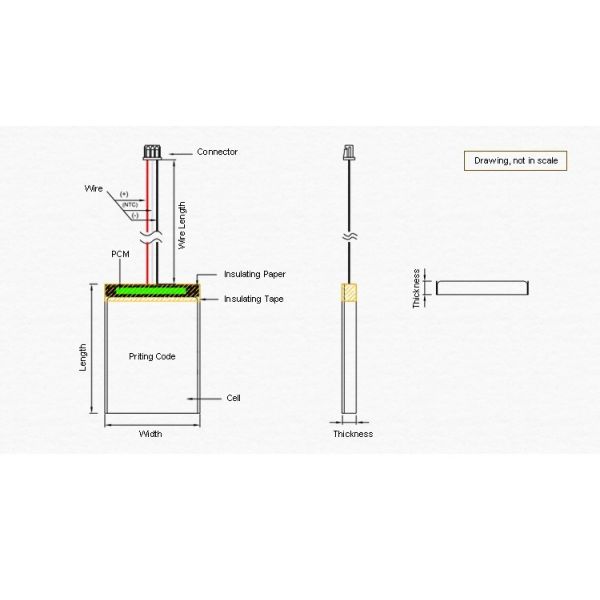 3.7V 1500mAh Lithium Polymer Battery with 500 Times Cycle Life - Rechargeable LiPo Battery Pack