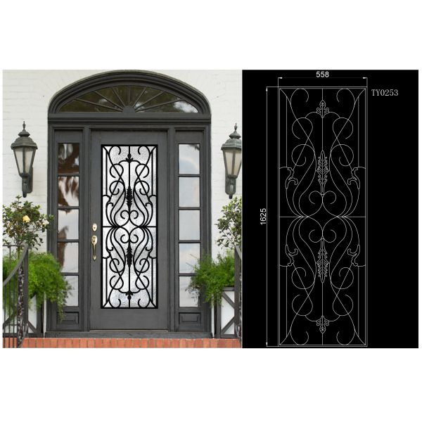 Личная дверь покрытия брызг стиля чугунная стеклянная с горячим Дипфабрикатед