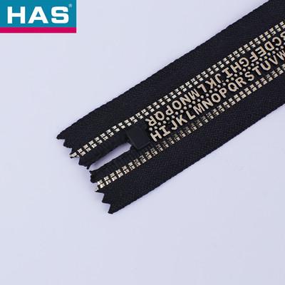 Lightweight Open Tail Resin Zipper With Alloy Circular Ring Gold Plated For Clothing And Pants Sample