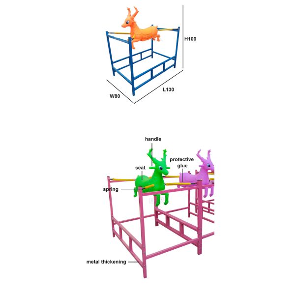 1.5Kw Amusement Park Rides Single Player Unpowered Rocking Horse Ride On Toy