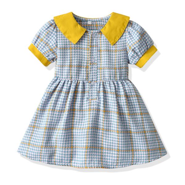 A bolha da lapela da manta curto Sleeved roupa de S da princesa Dress Summer Children '