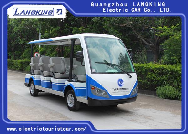 High Impact Fiber Glass Body Electric Shuttle Car , 11 Seats Electric Passenger Vehicle With Sun