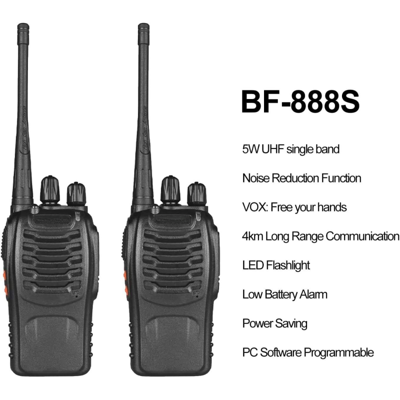 99 Storage Channel BF-888S Dual Band Two Way Radio Walkie Talkie for Kids Mobile Handheld