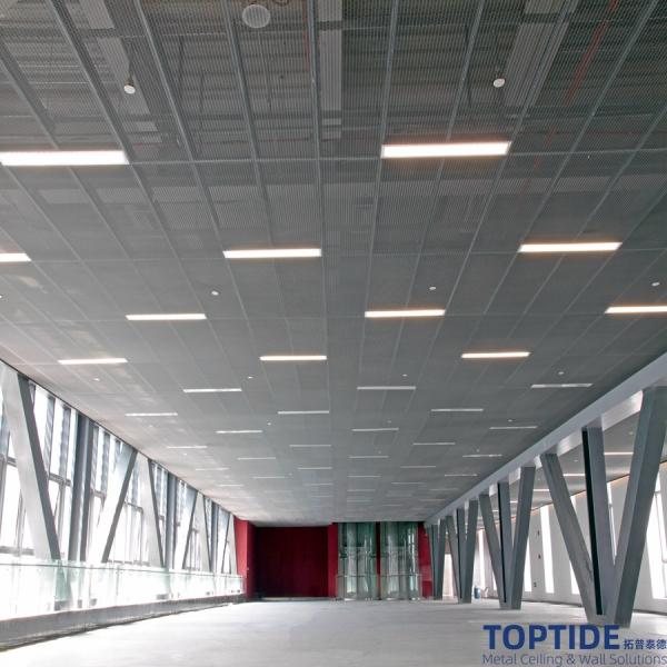 TOPTIDE Multifunctional 2mm Steel Metal Mesh Ceiling Panel Square