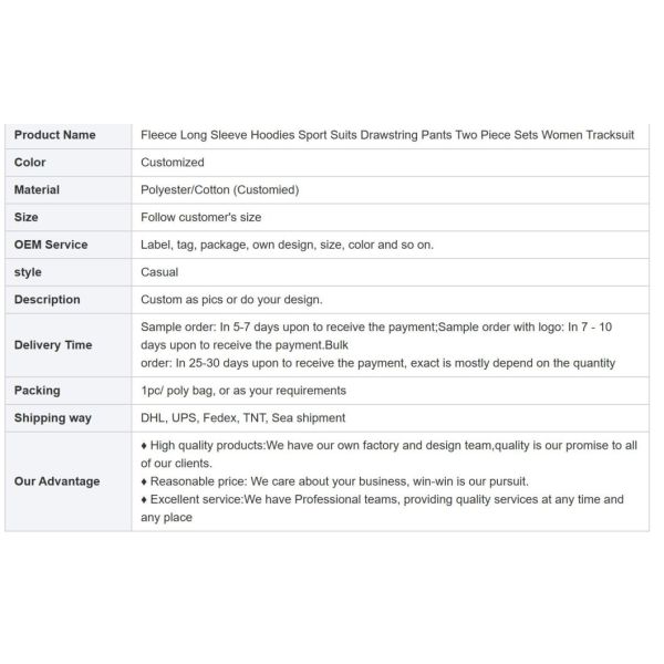                  Drawstring Pants Two Piece Sets Women Tracksuit Jogging Suits Women Sweatpants and Hoodie Set             