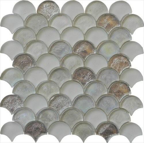 Silver sector series water waving glass mosaic