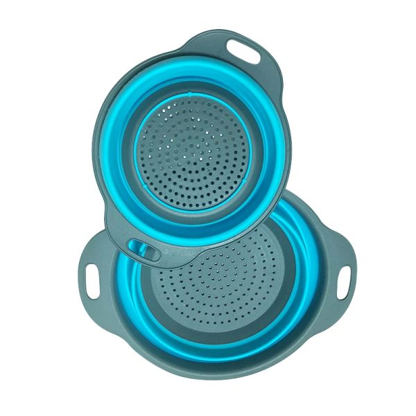 Foldable Collapsible Silicone Colander Fruit Vegetable Washing Basket Strainer