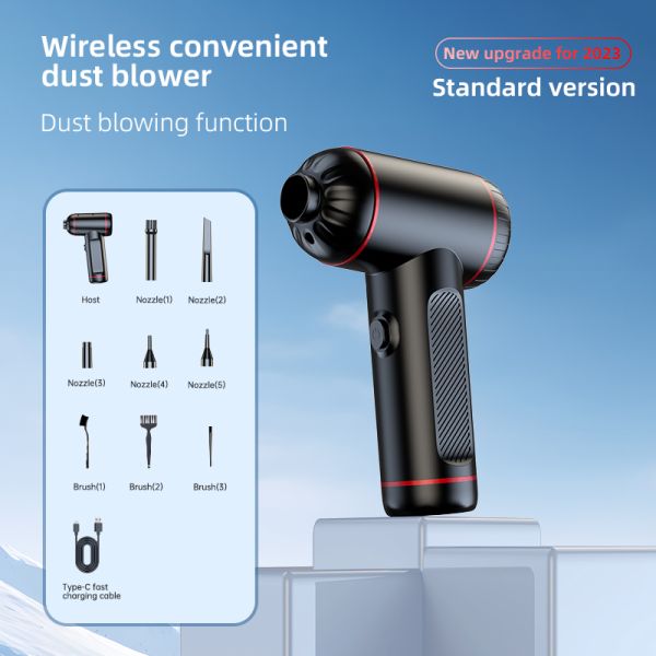 Powerful 4 in 1 Car Vacuum Cleaner with 6000PA Suction LED Lights and USB Power Source