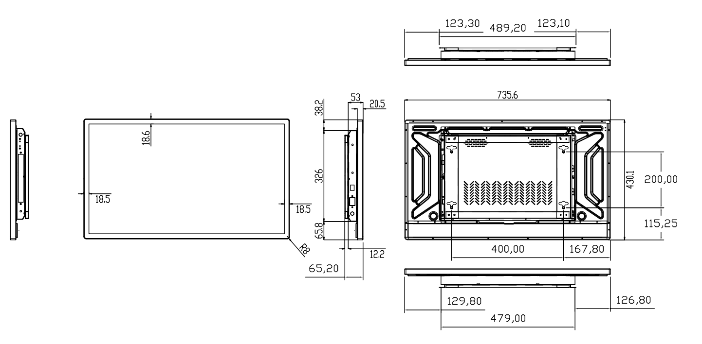 32 дюйма PCAP сенсорная панель LCD настенная цифровая вывеска