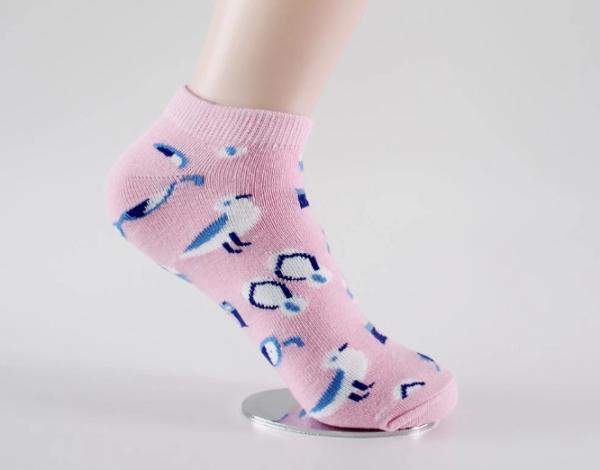 Lovely Character Ankle Length Socks / Womens Fashion Socks Pink Color Cotton Socks