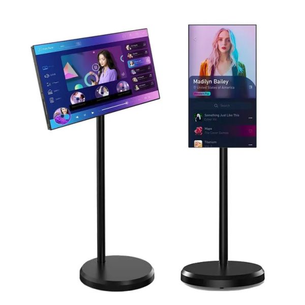 32 Inch Smart Screen Android 12 Touch Monitor Moveable Live Streaming Display 6+128GB Octa-Core Rollable TV